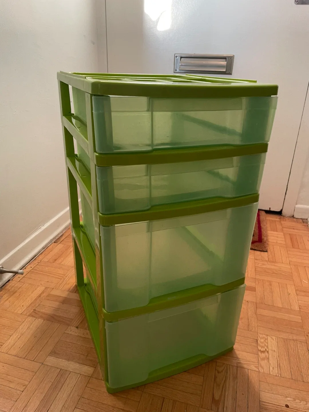 Green Plastic 4-Drawer Storage Unit thumbnail