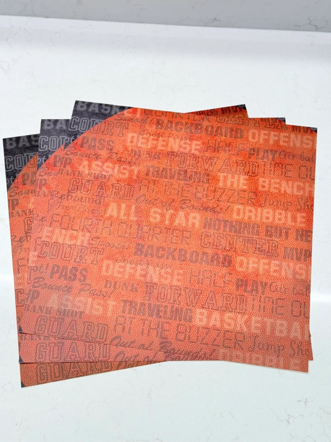 Scrapbooking paper w/sports, skating, basketball, field lines image indicator(4)