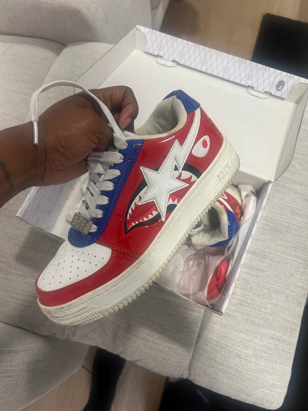 BAPE STA Red/White/Blue Shoes - photo 2