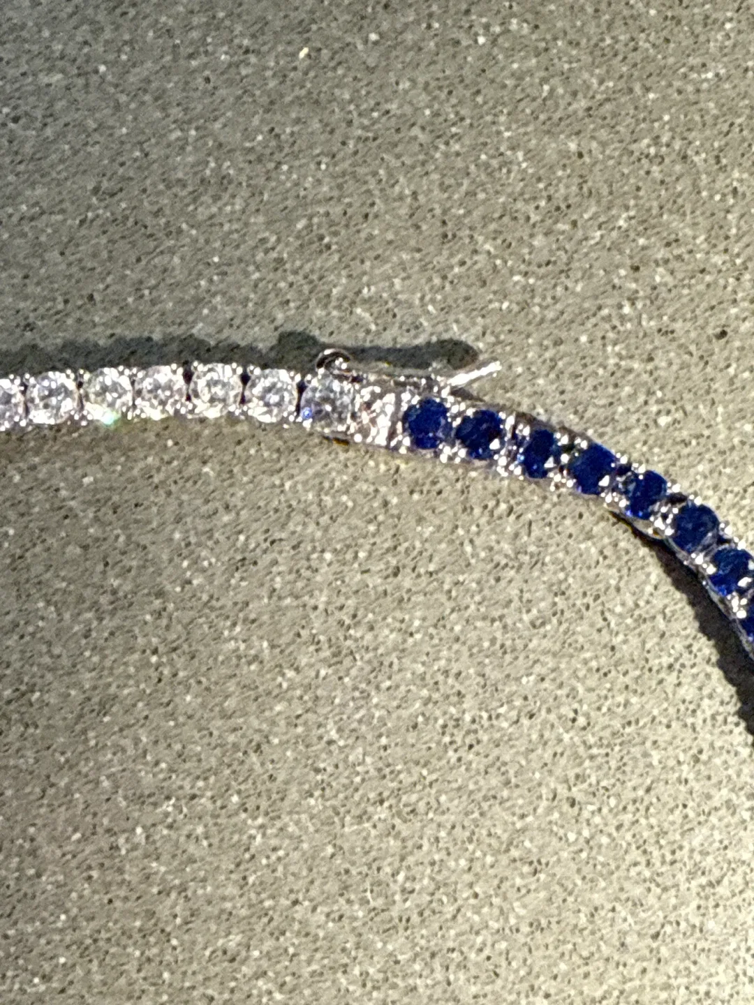 Tennis Necklace with Blue & White Stones image indicator(4)