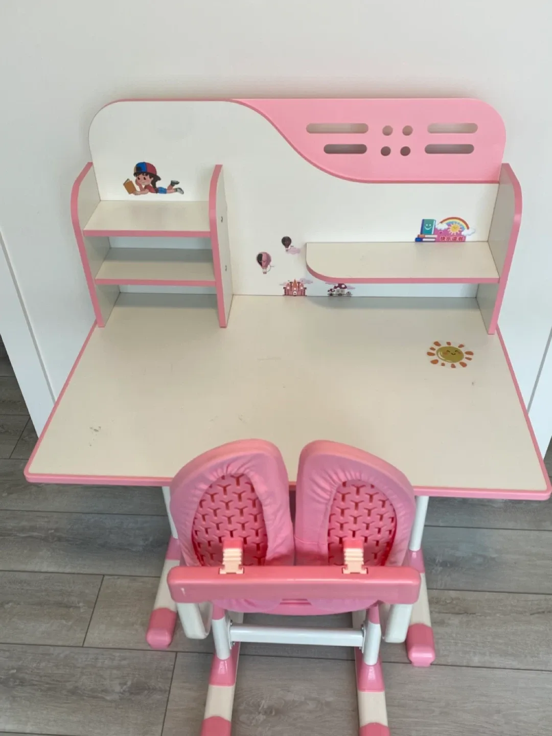 Kids Pink Adjustable Desk & Chair Set