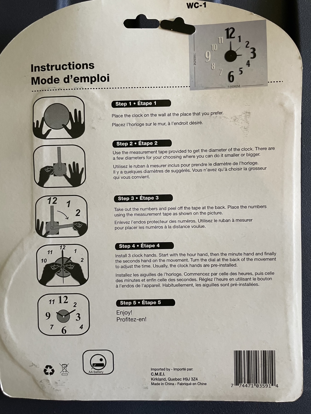 DIY Wall Mounted Clock - New in Box! - photo 3
