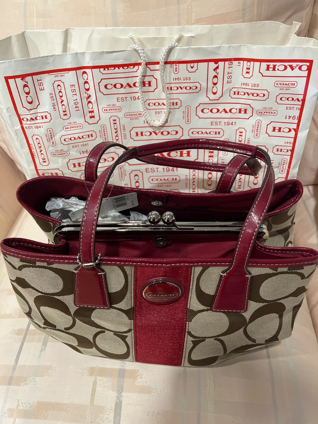 Coach Signature Satchel Purse - photo 4