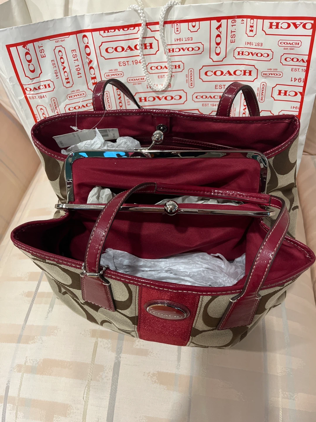 Coach Signature Satchel Purse - photo 5