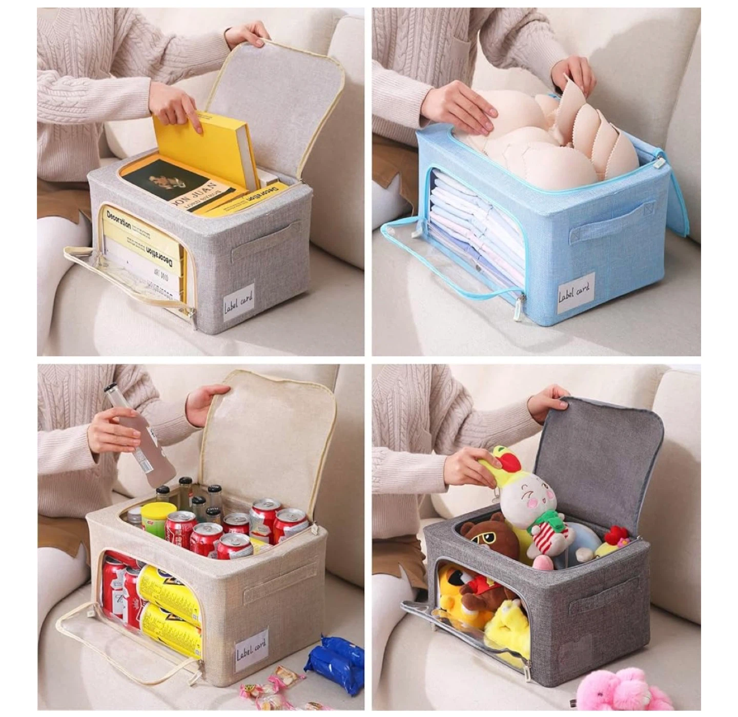 8 Foldable Clothes Storage Bin - 22L Beige - photo 3