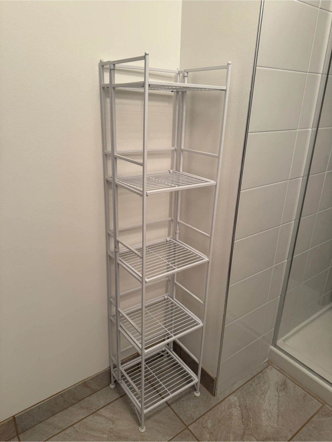 White Metal Bathroom Shelf