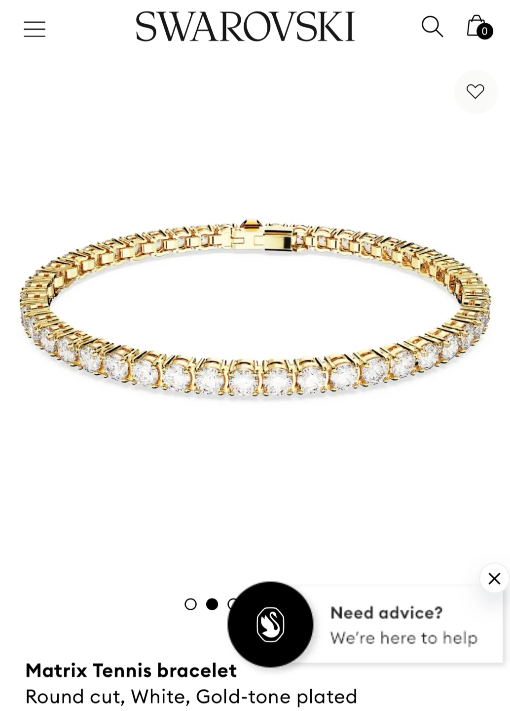 Swarovski Matrix Tennis Bracelet - Gold Tone, Size L