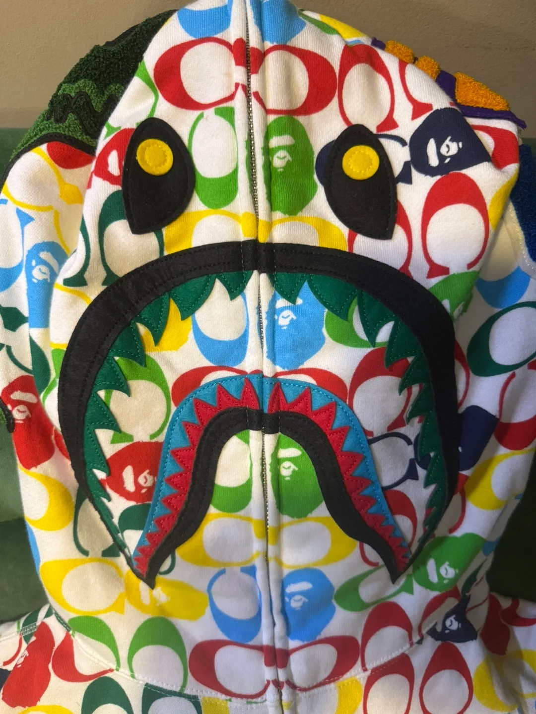 *Brand New* COACH x BAPE Shark Multicolor Hoodie -  XL image indicator(9)