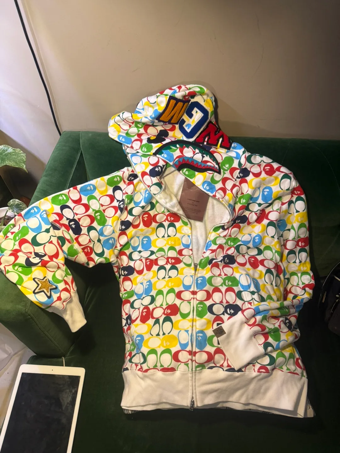 *Brand New* COACH x BAPE Shark Multicolor Hoodie -  XL image indicator(2)