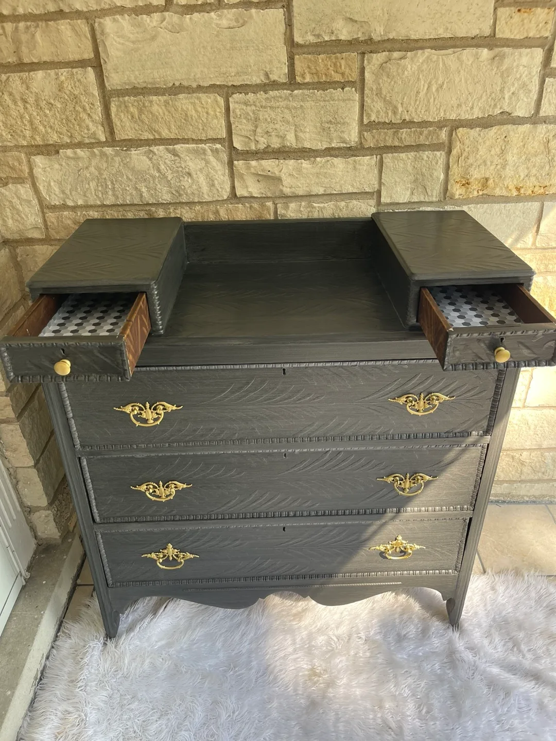 Refinished Unique Entrance Piece/Vanity/Dresser image indicator(6)