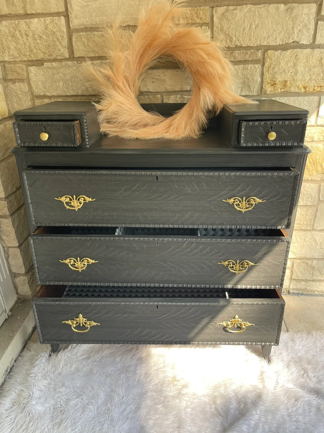 Refinished Unique Entrance Piece/Vanity/Dresser image indicator(5)