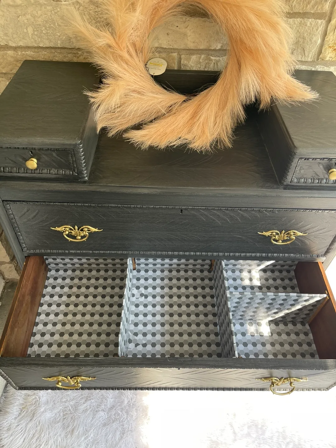 Refinished Unique Entrance Piece/Vanity/Dresser image indicator(2)