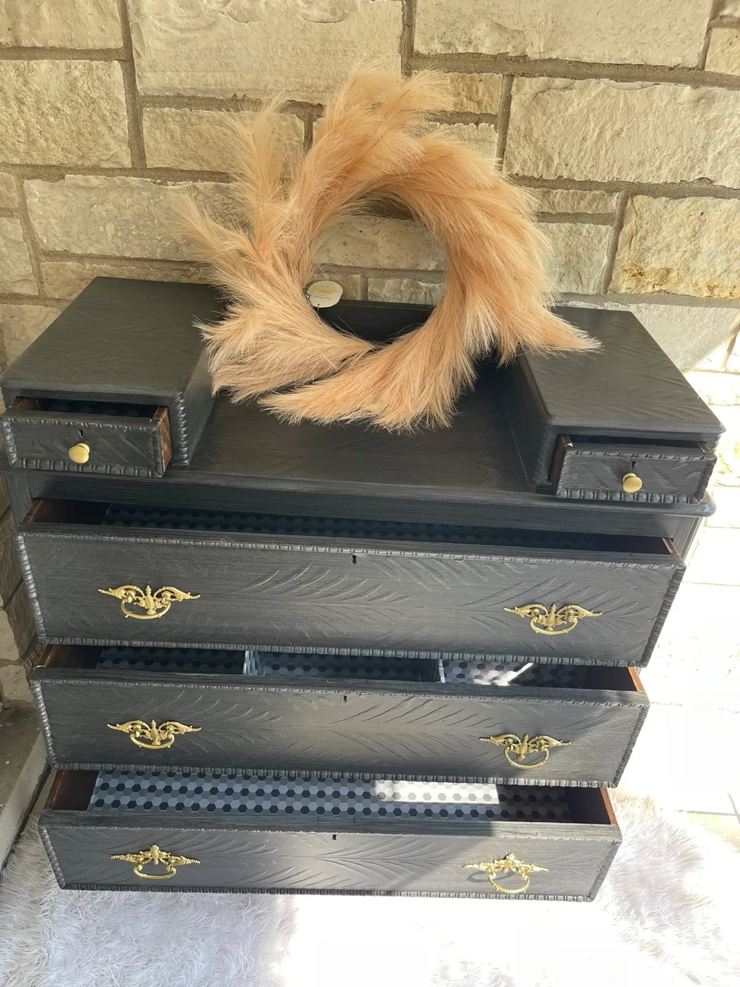 Refinished Unique Entrance Piece/Vanity/Dresser image indicator(4)