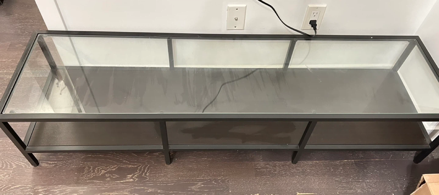 FREE Black Metal & Glass Coffee Table - photo 2