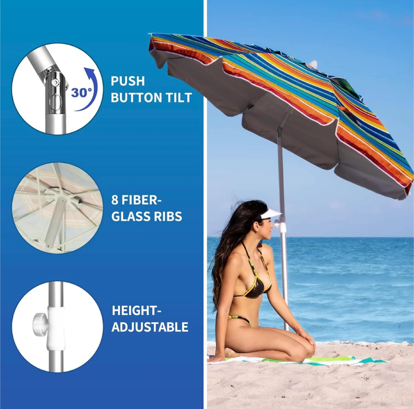 Ammsun Beach Umbrella for Sand - photo 2