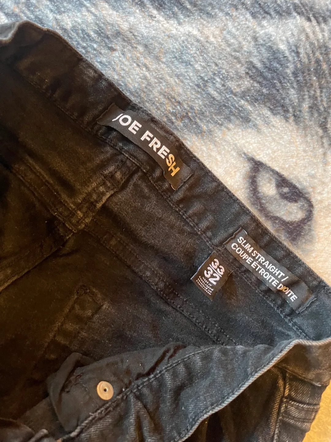 Joe Fresh Slim Straight Black Jeans - Size 33/32 image indicator(5)