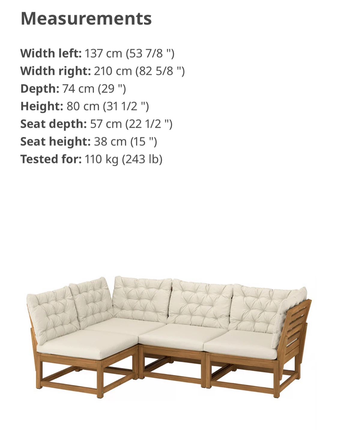 IKEA Applaro Outdoor Sectional Sofa Set - photo 4