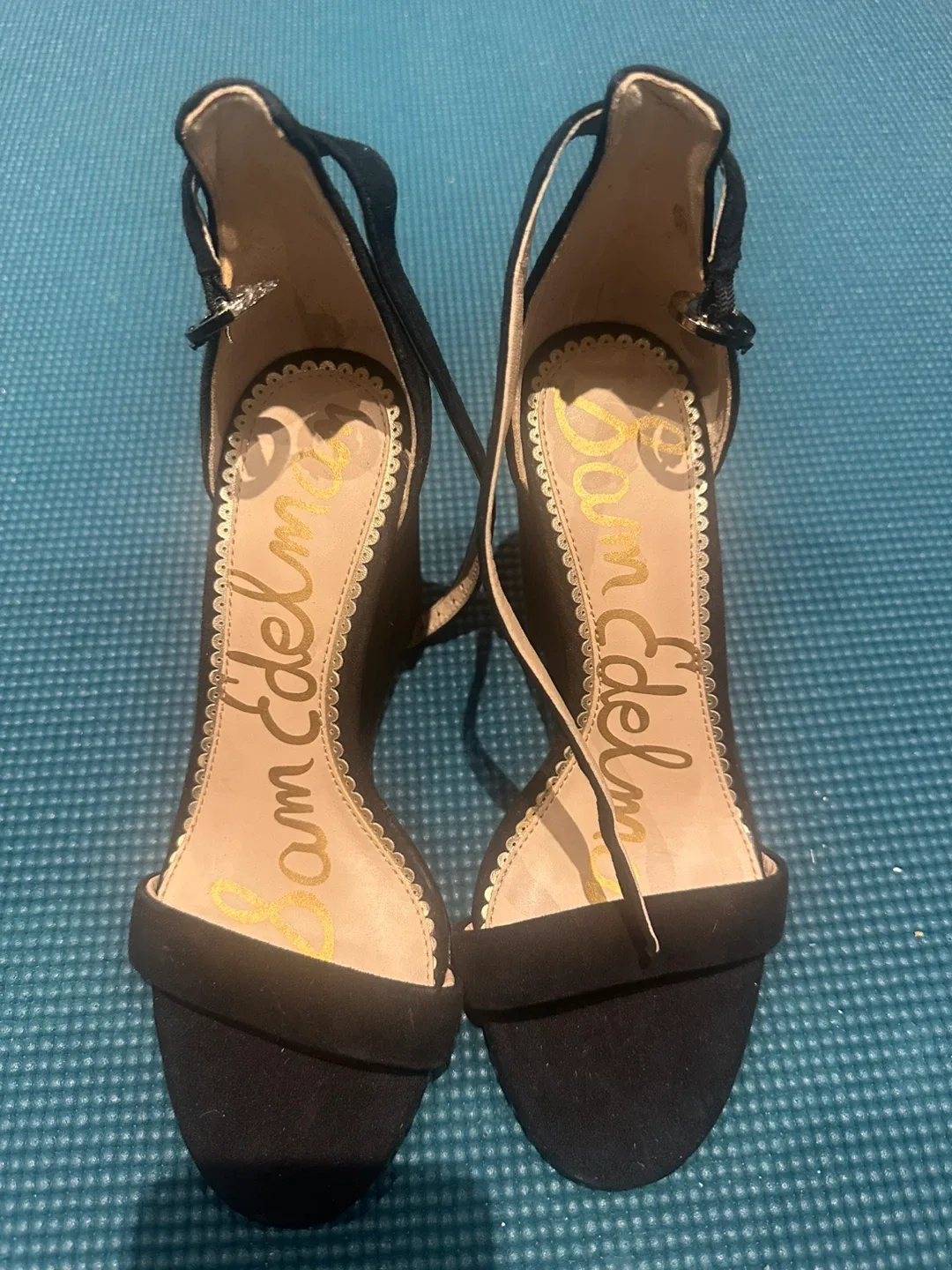 Sam Edelman Black Wedge Heels - Size 6 thumbnail
