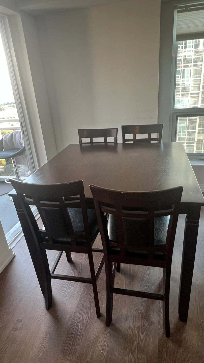 Dark Brown Dining Table with 4 Chairs - photo 3
