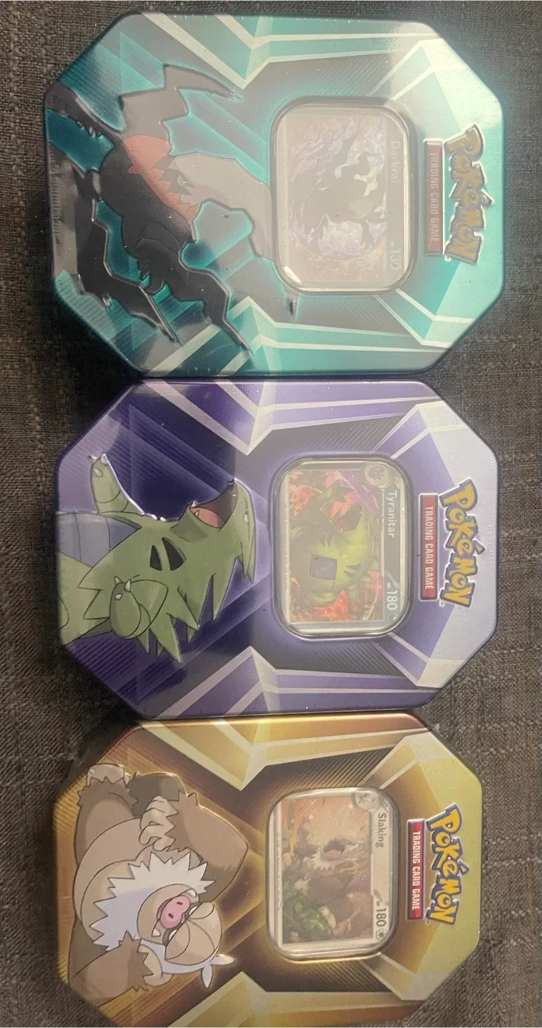 Pokemon Trading Card Game Tins (3) 25 each thumbnail