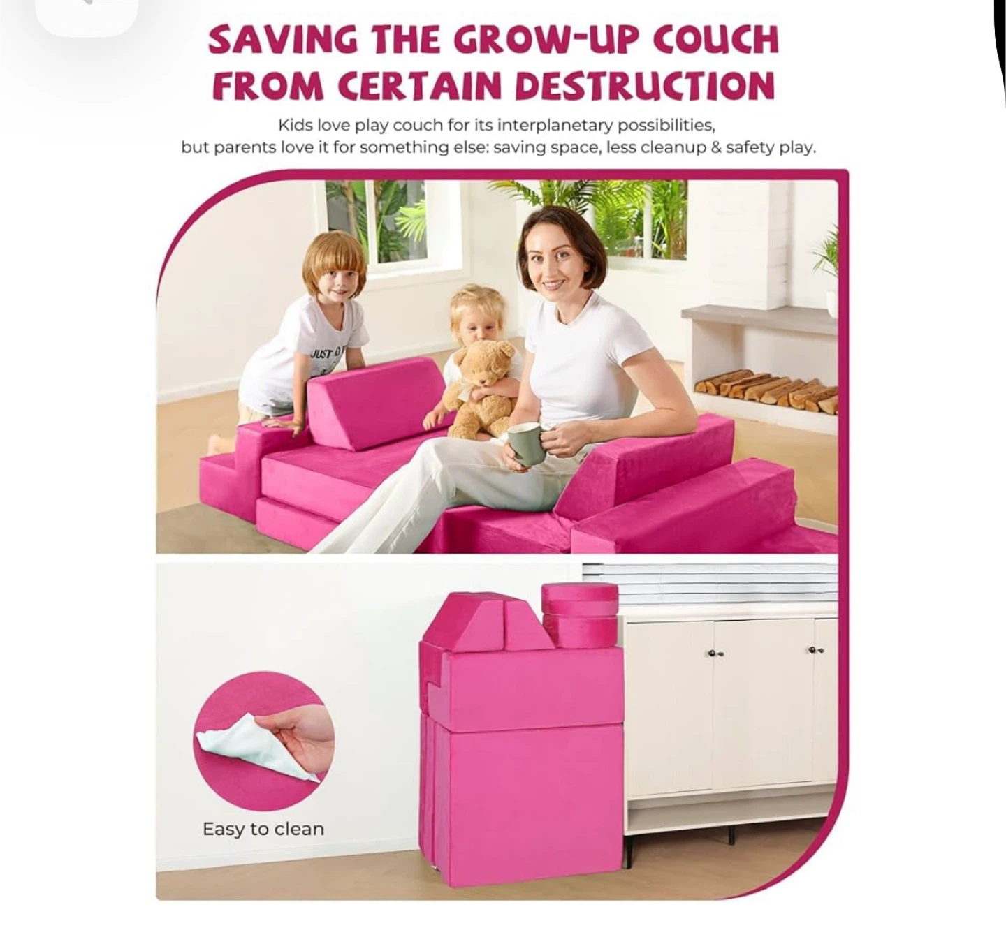 KIDIDIRECT Kids Couch - Pink - photo 3