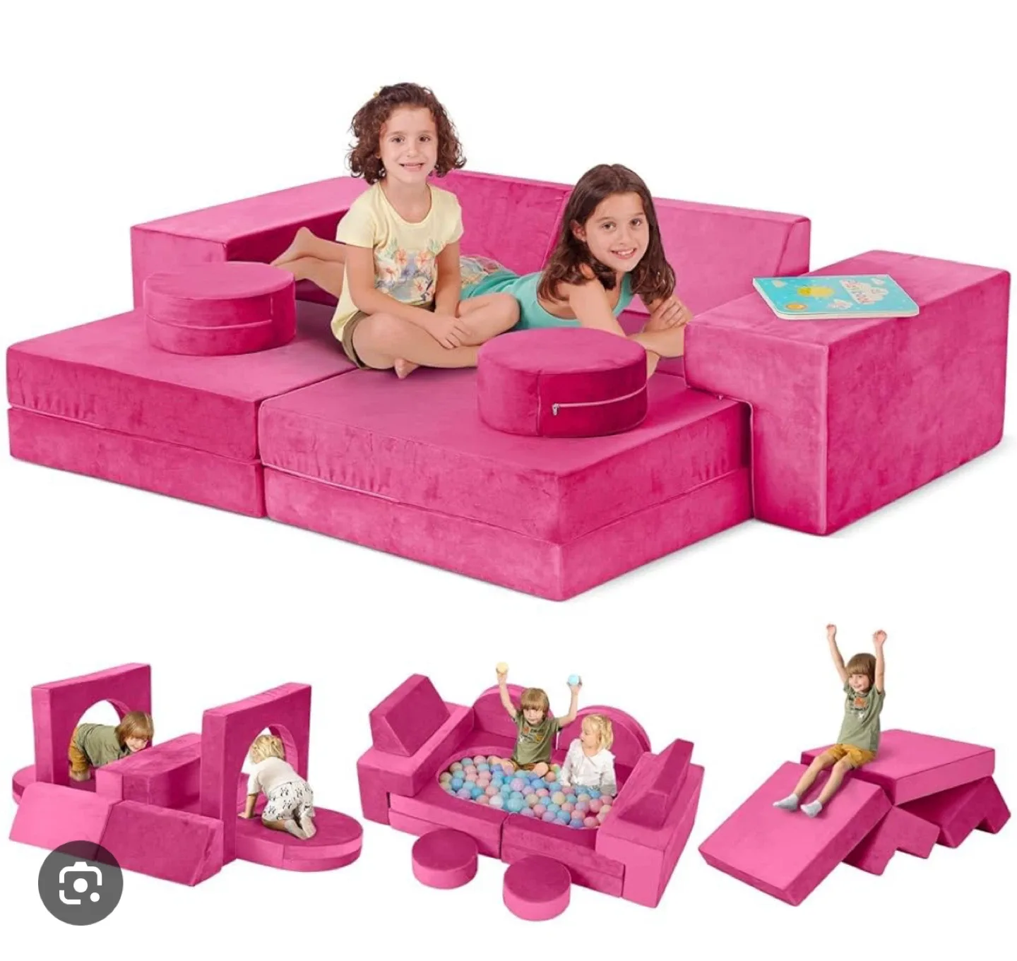 KIDIDIRECT Kids Couch - Pink thumbnail