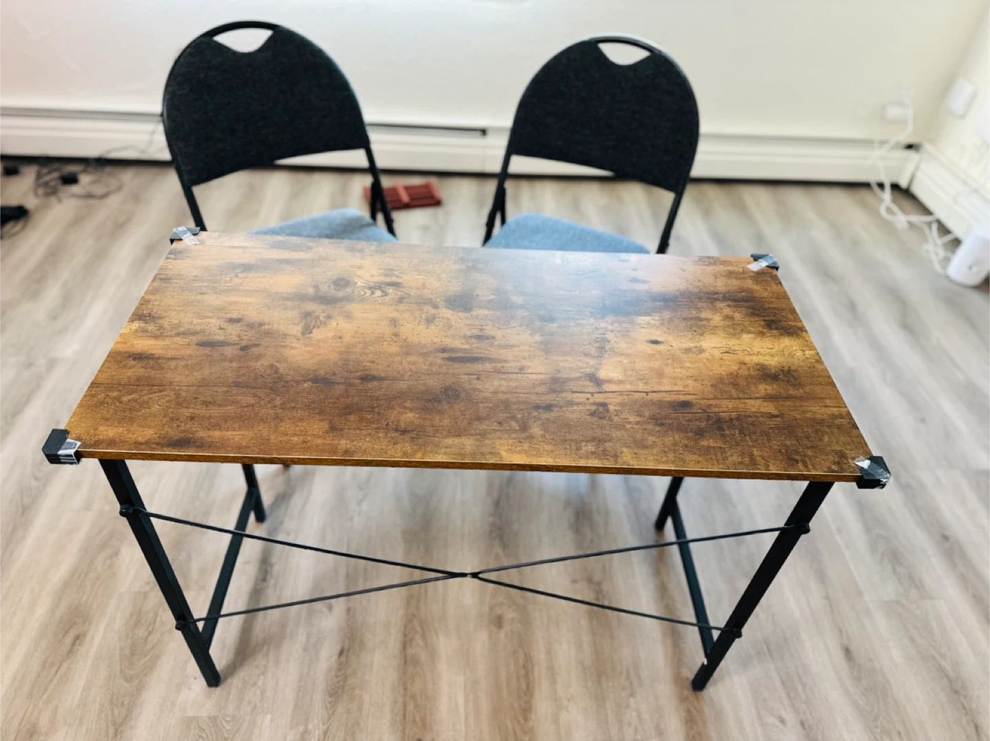 Office Table (40” Walnut Brown) + 2 Folding Chairs - photo 2