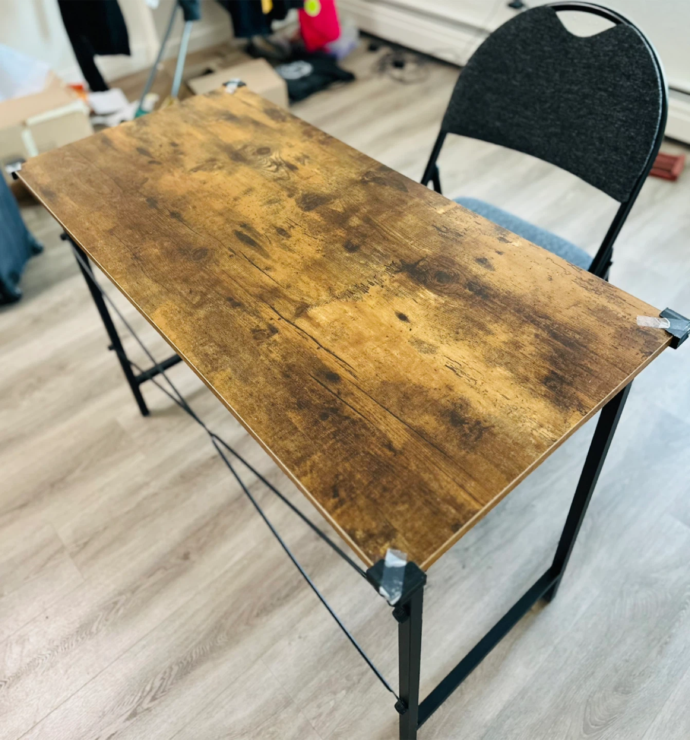 Office Table (40” Walnut Brown) + 2 Folding Chairs - photo 4