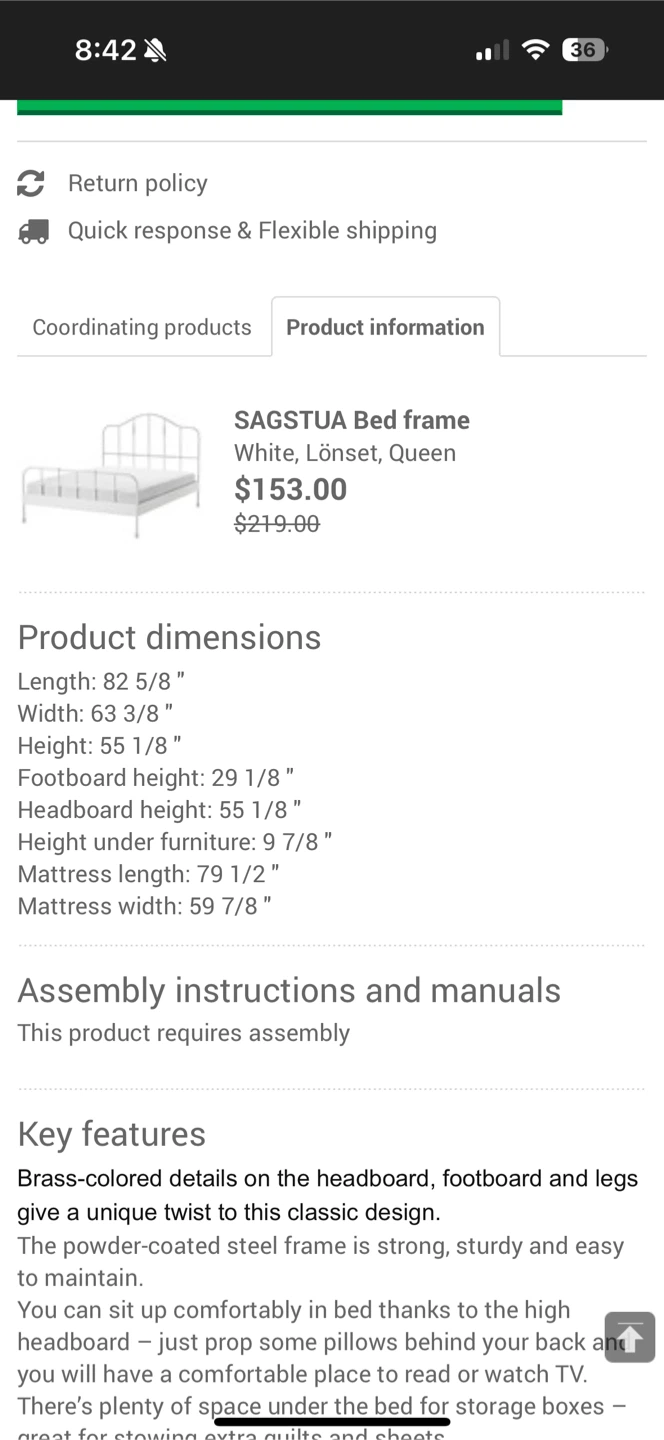 IKEA SAGSTUA Bed frame - Queen - photo 3