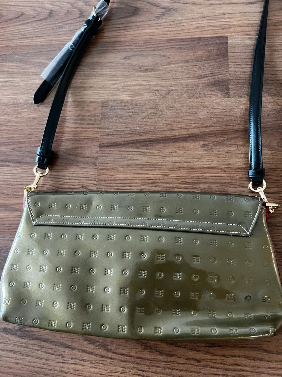 BNWT Arcadia Leather Olive Green Shoulder Bag image indicator(2)