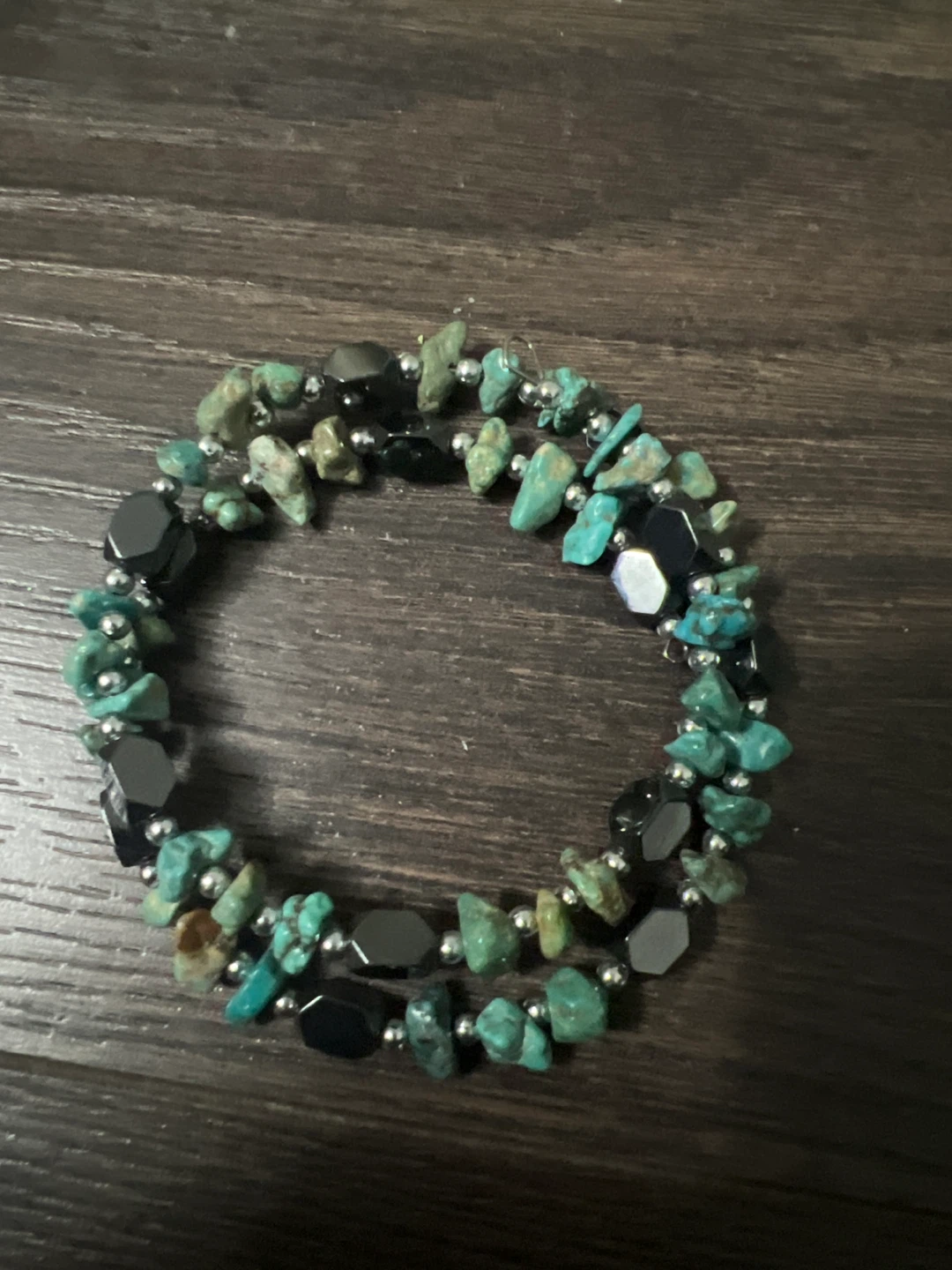Turquoise & Black Stone Bracelet