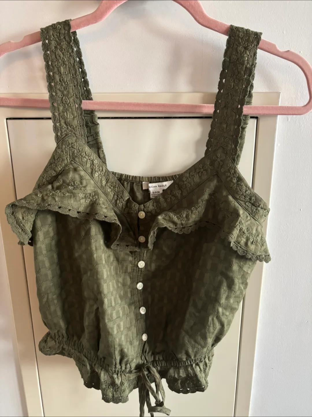 American Eagle Olive Green Tank - Size S thumbnail