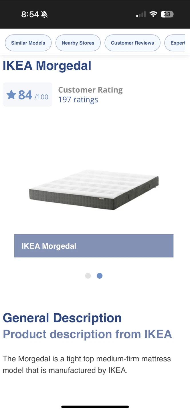 IKEA Morgedal Queen Mattress