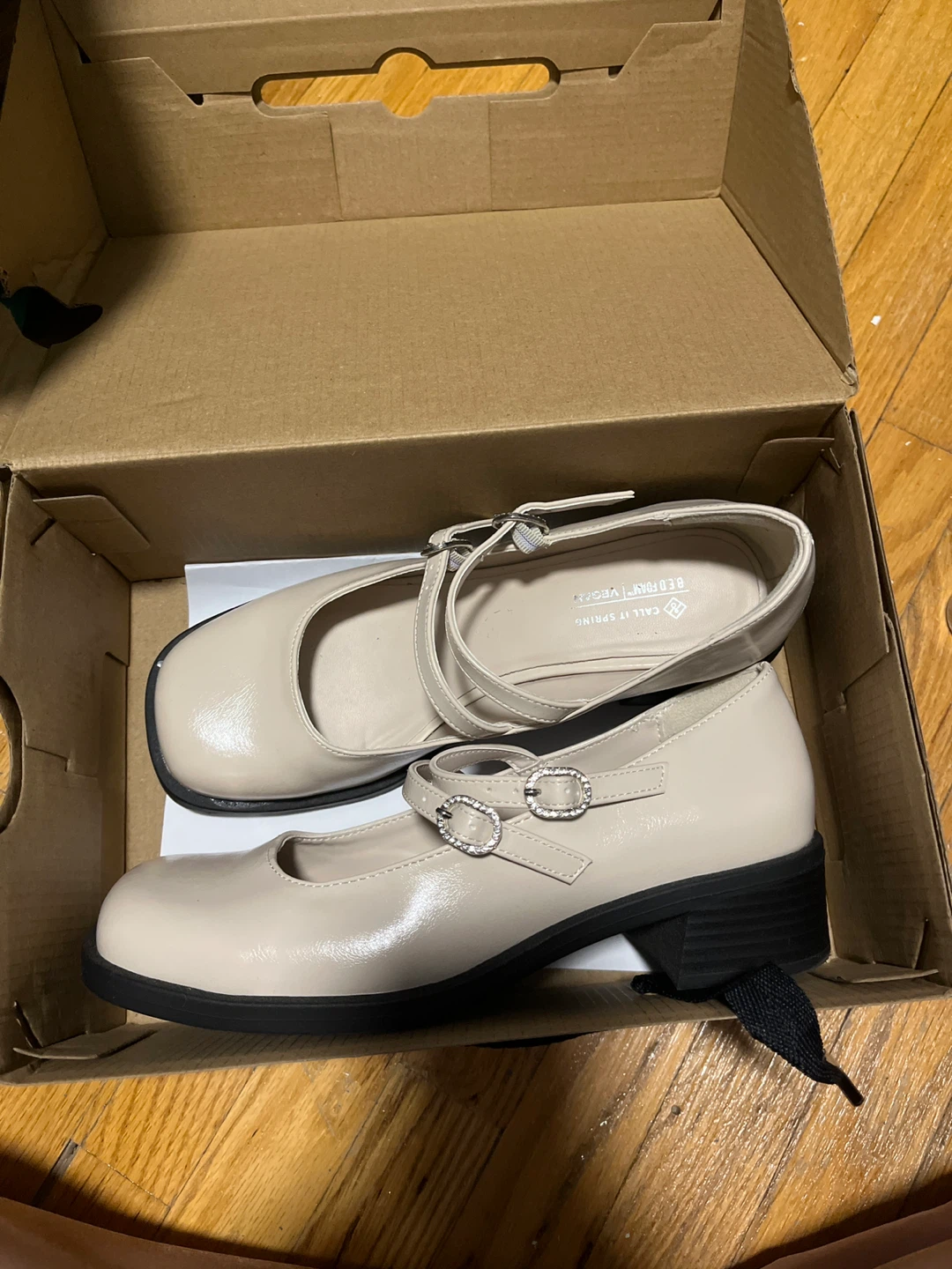 Call It Spring Beige Mary Jane Shoes - Size 6
