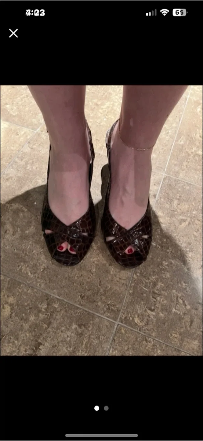 Brown Peep-Toe Heels thumbnail
