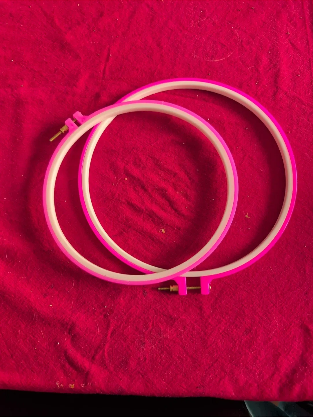 Embroidery Hoops - Pink & White thumbnail