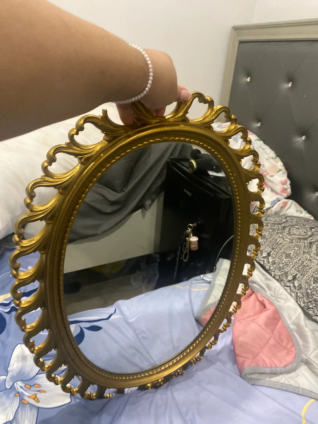 Gold Oval Decorative Mirror image indicator(4)
