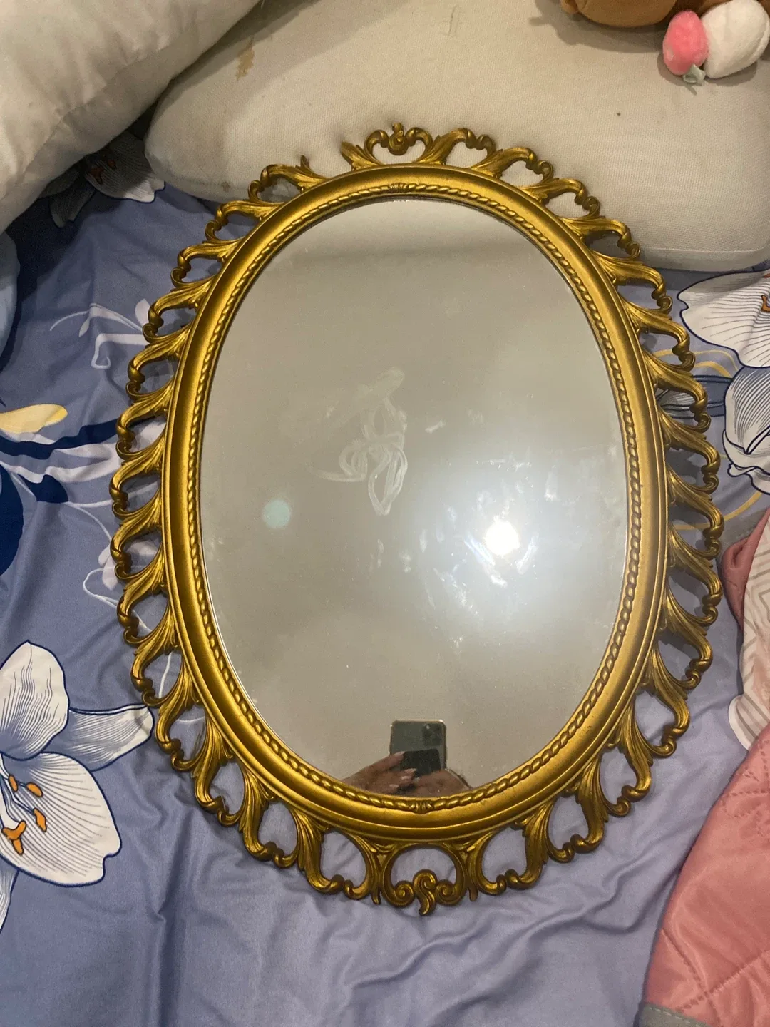 Gold Oval Decorative Mirror image indicator(2)