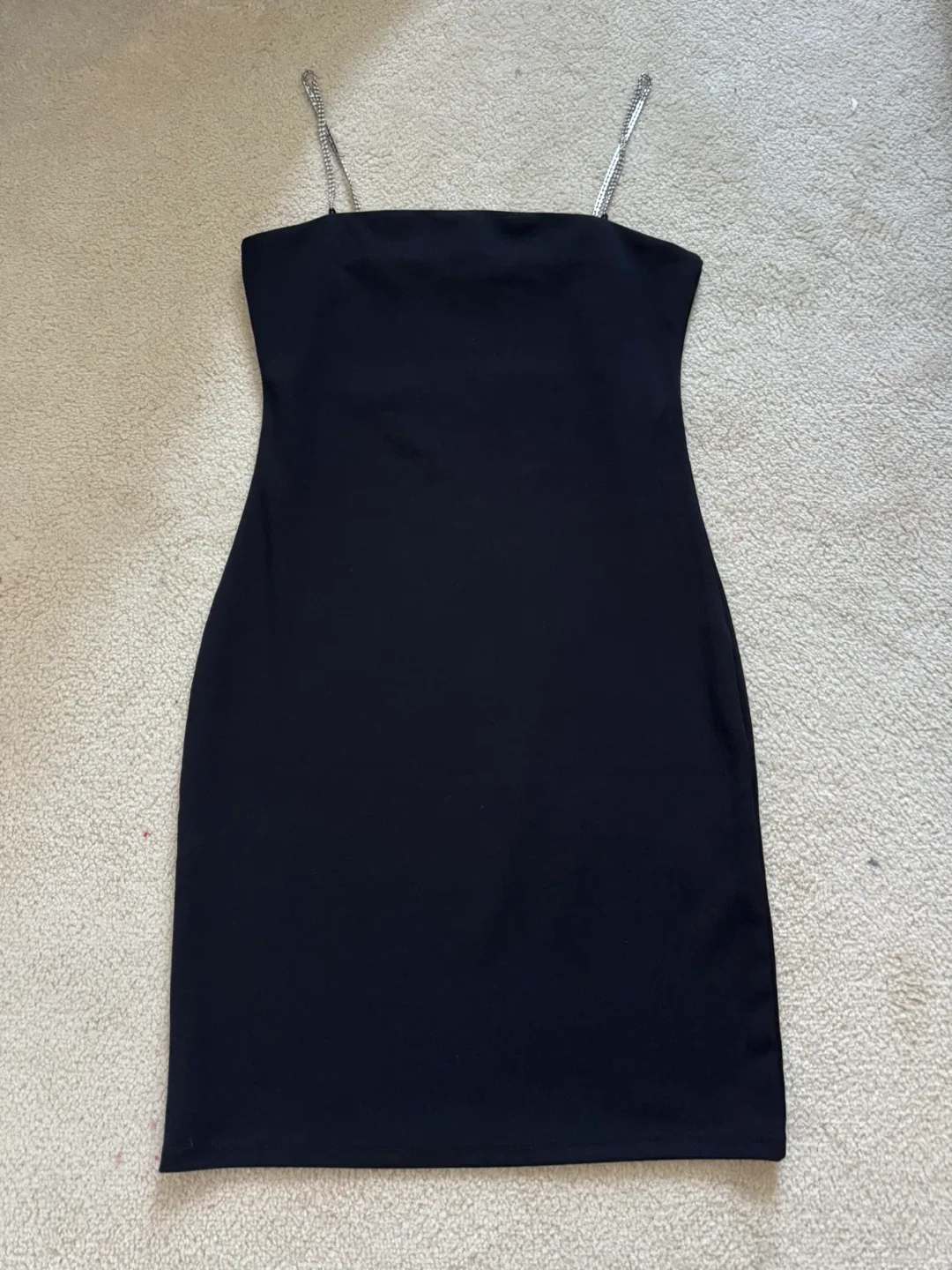 H&M Black Dress with Rhinestone Straps - Size S image indicator(2)