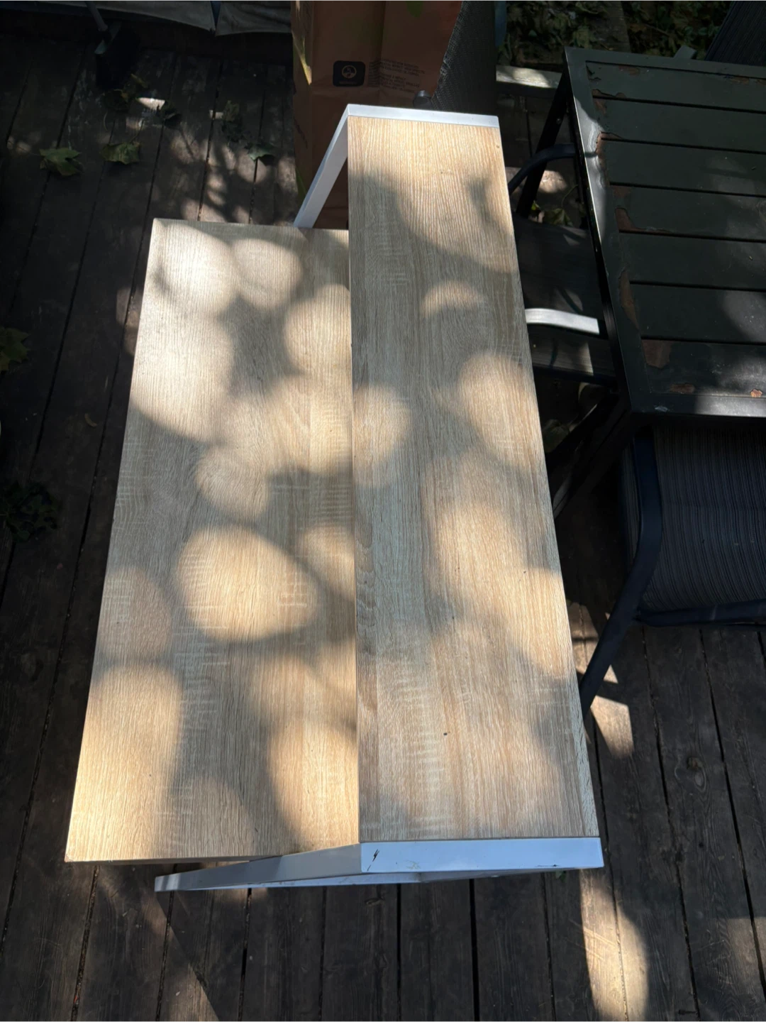 Staples - Simply Wooden Desk with White Metal Frame - photo 3