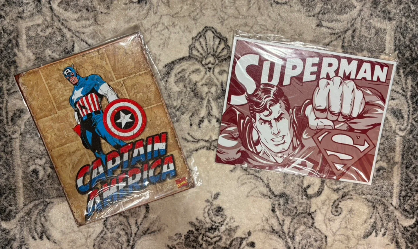 Captain America & Superman Metal Sign Set thumbnail