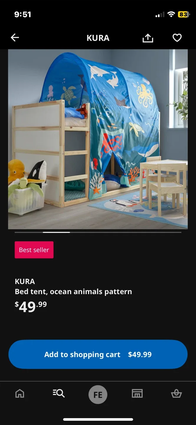 KURA Ikea bed tent thumbnail