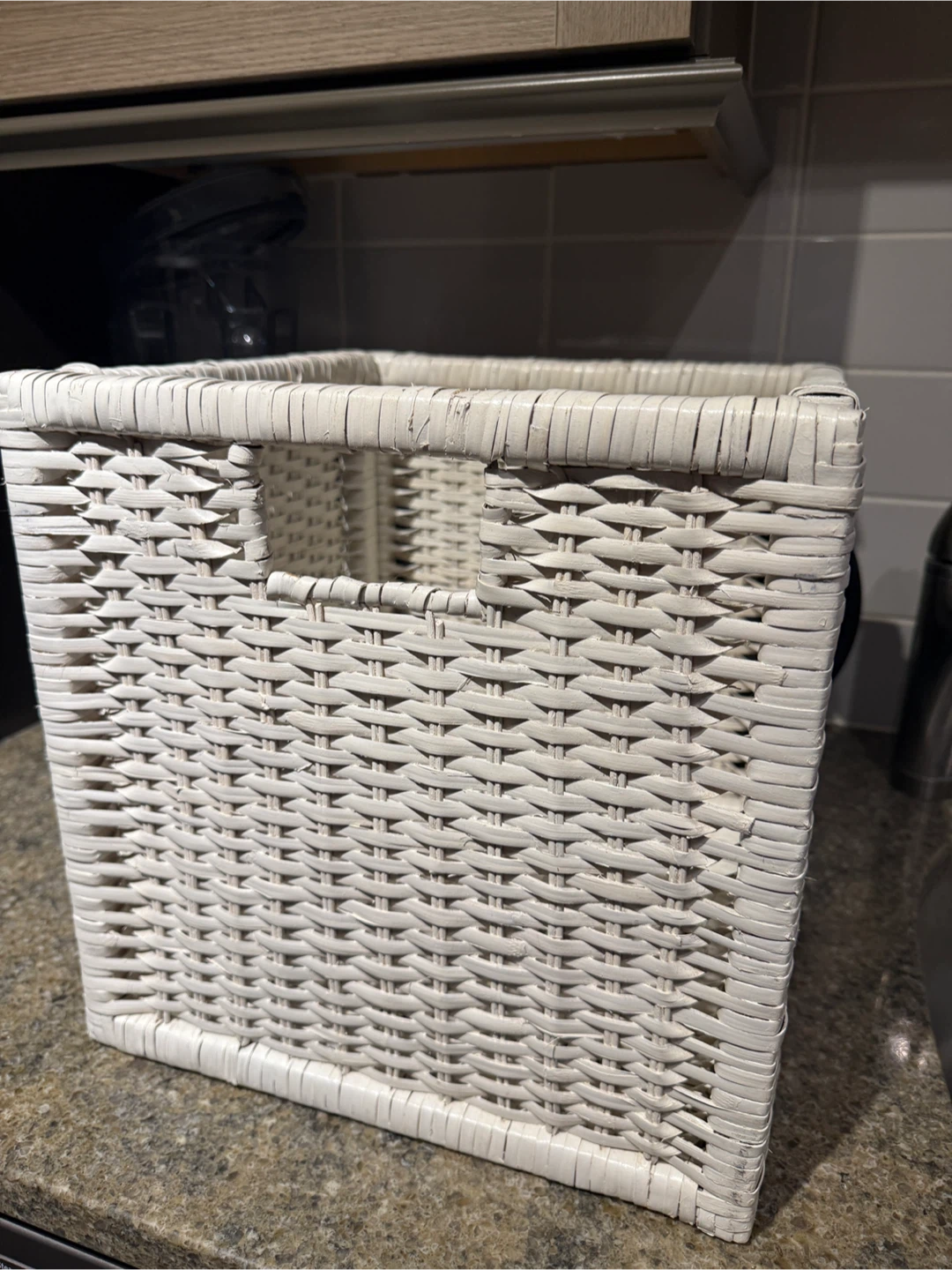 White Wicker Storage Basket