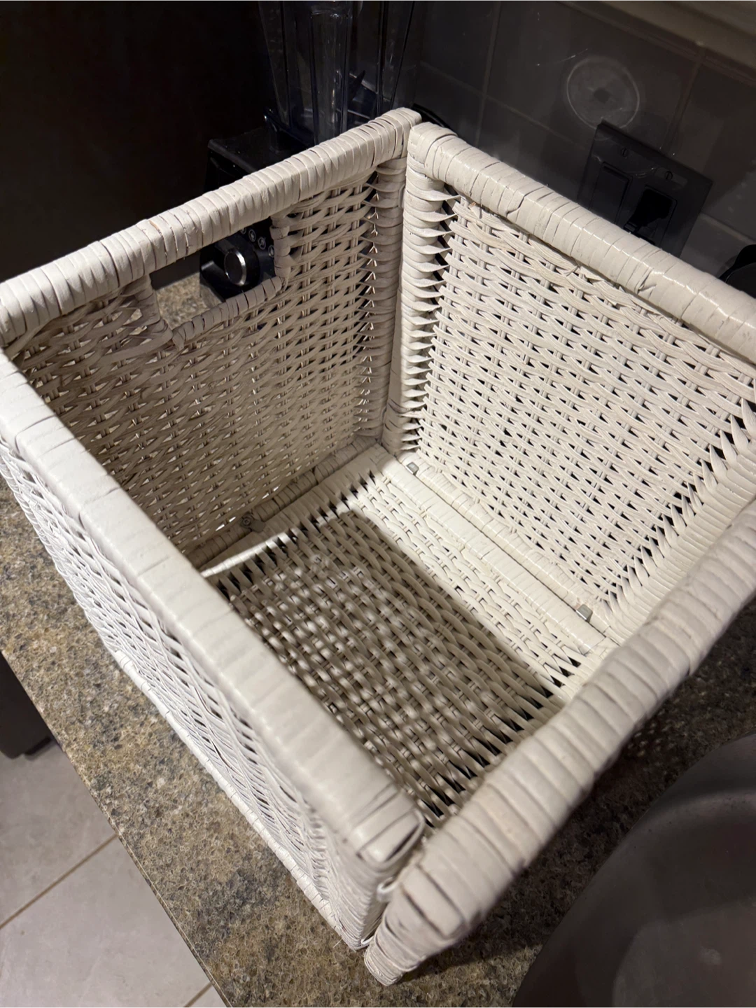White Wicker Storage Basket - photo 2