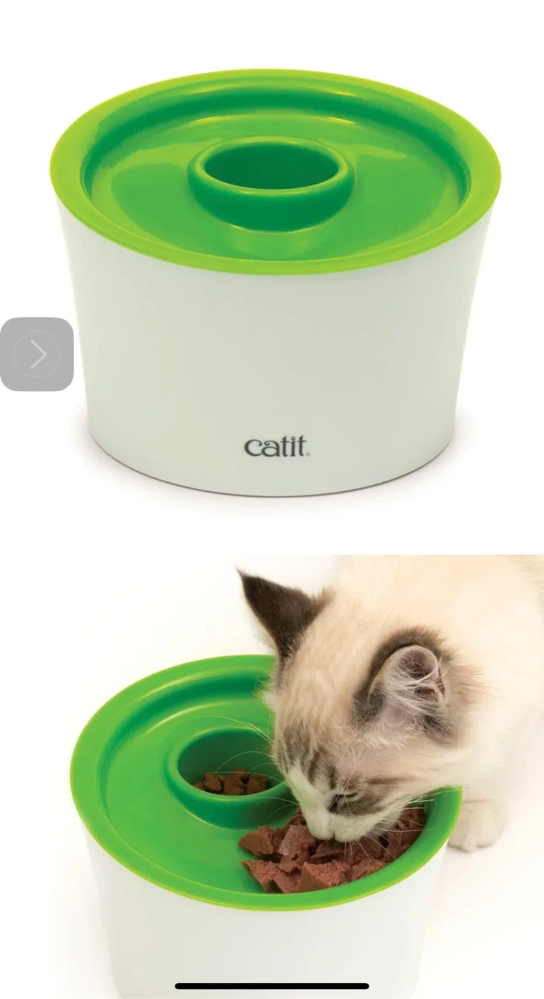 Catit White & Green Cat Feeder image indicator(4)