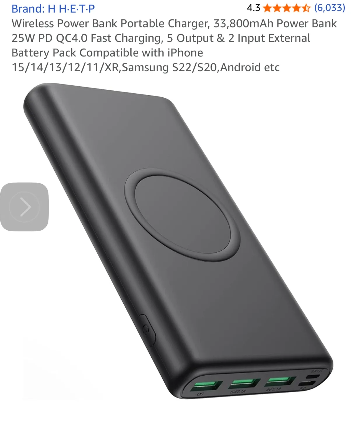 H H·E·T·P 33,800mAh Power Bank image indicator(4)