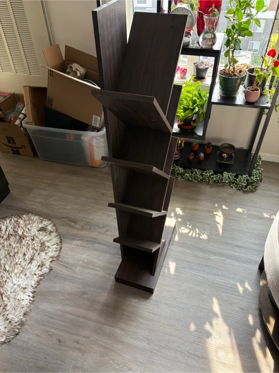 Dark Brown Tree Bookshelf