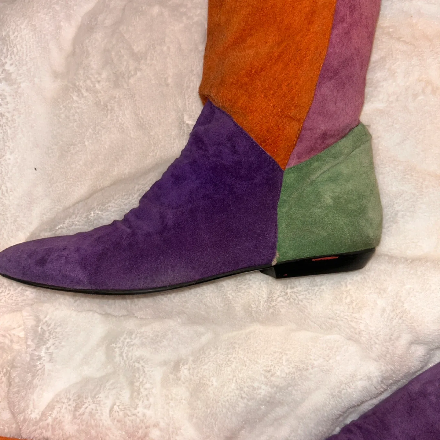 Colourful Suede Knee High Boots - Size 9 image indicator(4)