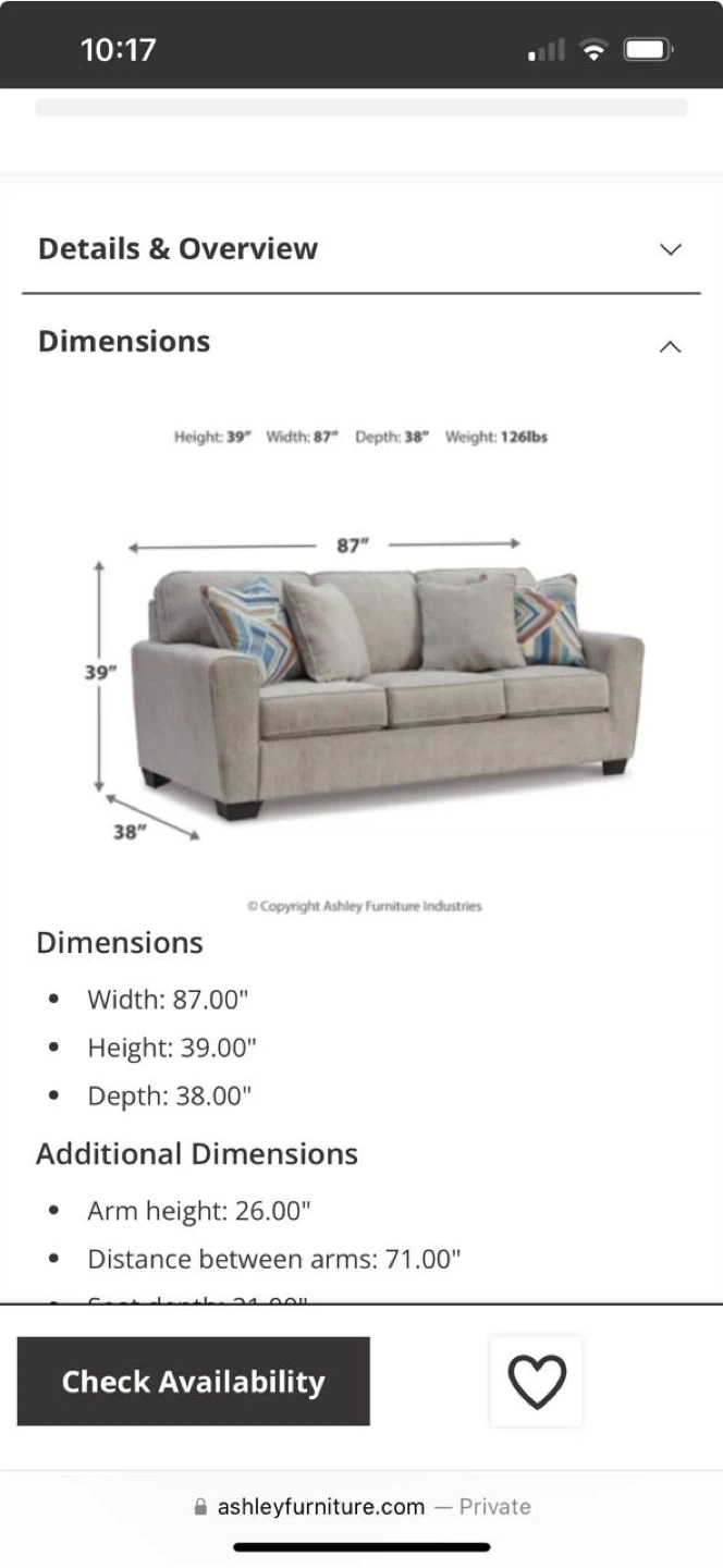 BRAND NEW Ashley Furniture Cashton Sofa - Never Used - photo 5