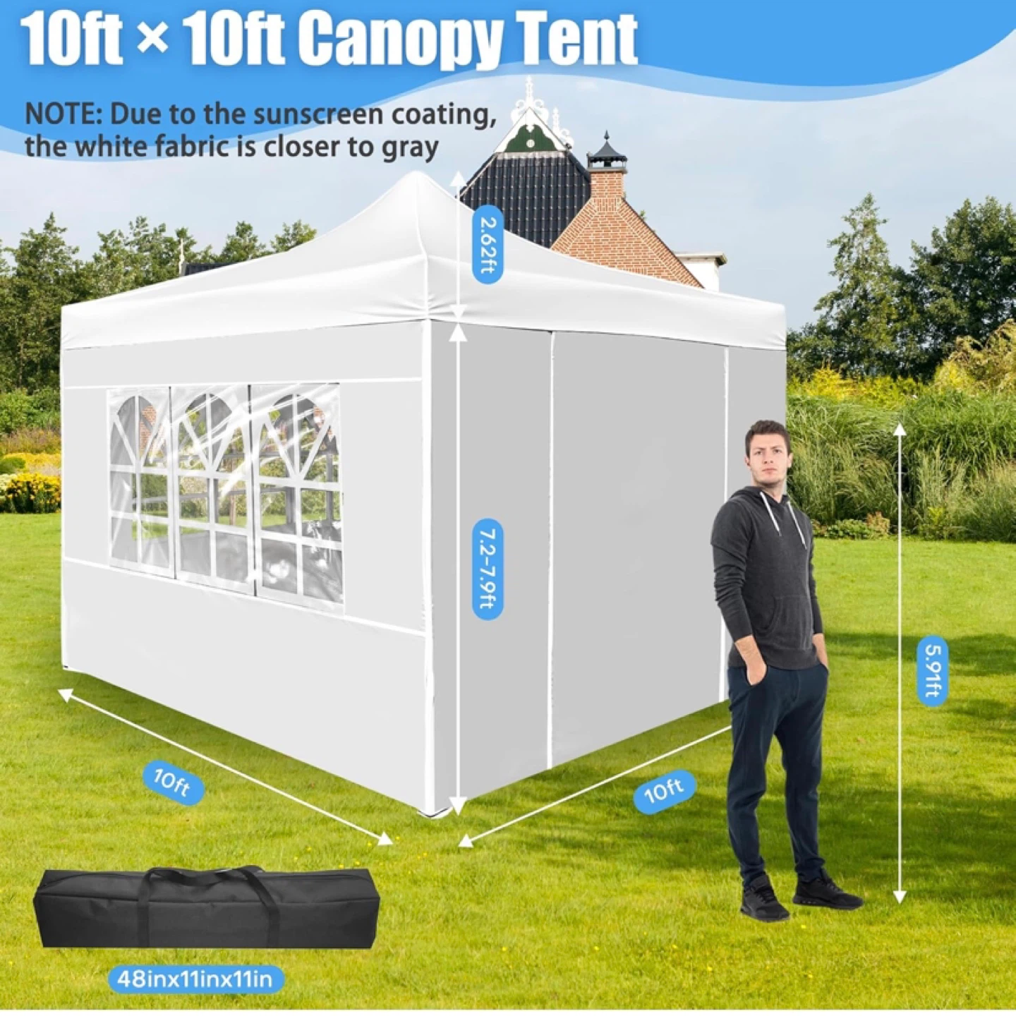 10ft x 10ft White Canopy Tent - photo 3